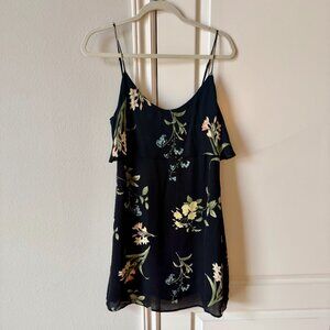 Joie Silk Black Floral Mini Dress  in Size M